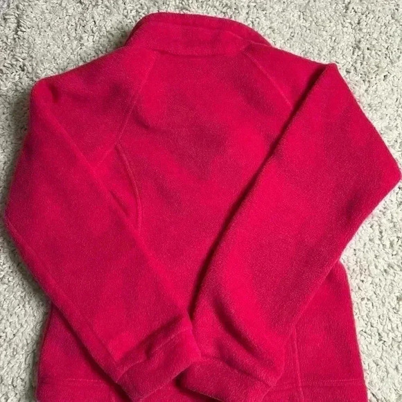 GIRLS COLUMBIA BRIGHT PINK FLEECE COAT SIZE X-SMALL 6/7 PREOWNED - Picture 3 of 5